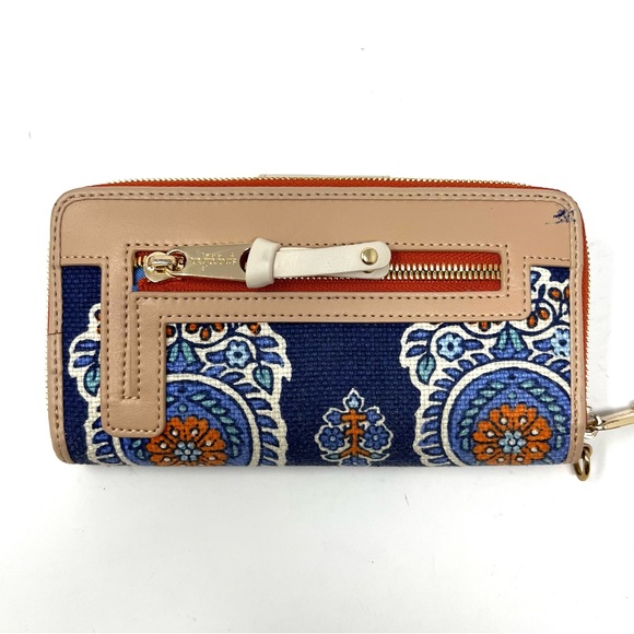 Spartina 449 Blue Boheme Yacht Club Elephant Paisley Canvas Leather Wallet - Picture 2 of 11